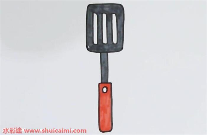 锅铲怎么画 锅铲简笔画简单好看带颜色