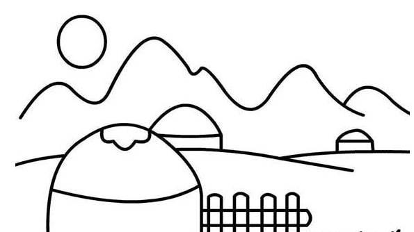 草原简笔画图片大全 草原简笔画图片大全牛羊