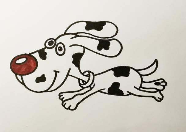 斑点狗简笔画 可爱斑点狗简笔画