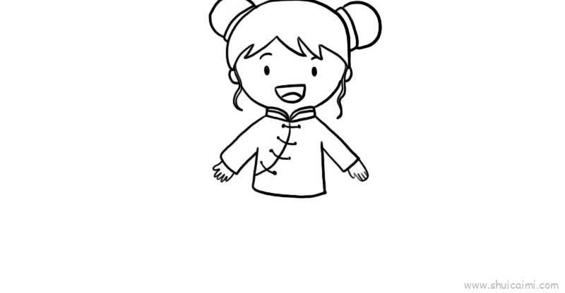 小女孩儿童画怎么画 小女孩简笔画图片