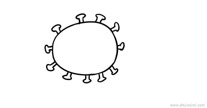 新型冠状病毒教程儿童画怎么画 新型冠状病毒教程简笔画步骤