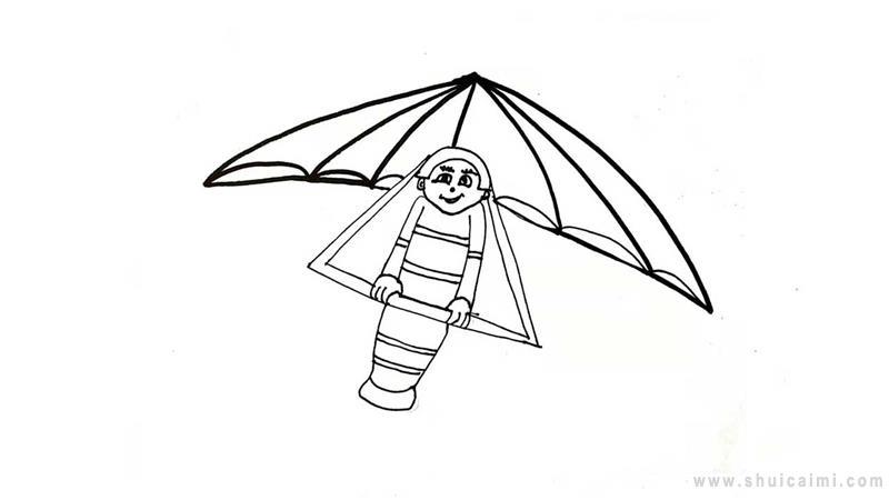 滑翔伞简笔画怎么画 滑翔伞简笔画好看