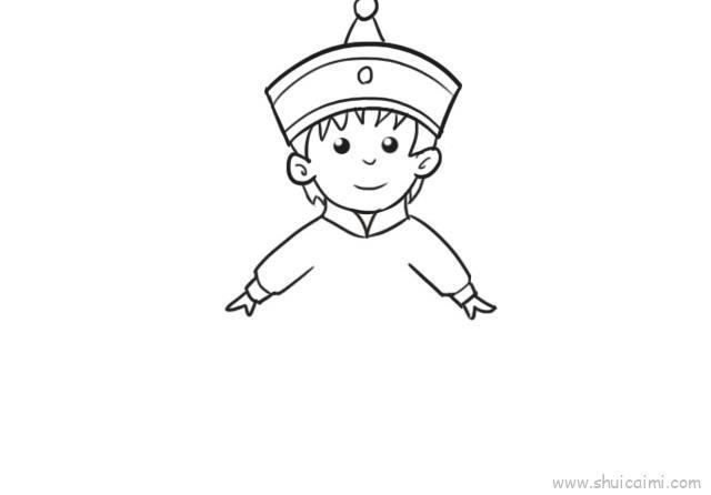 蒙古族服饰男儿童画怎么画 蒙古族服饰男简笔画简单又好看