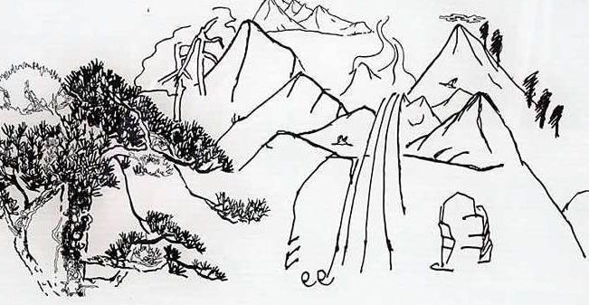 山水风景图片简笔画 绘画山水风景图片简笔画