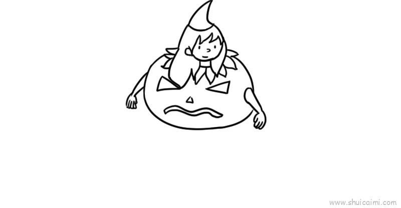 南瓜女孩儿童画怎么画 南瓜女孩简笔画顺序