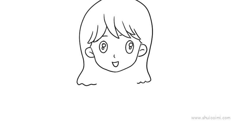女生头像手绘儿童画怎么画 女生头像手绘简笔画简单