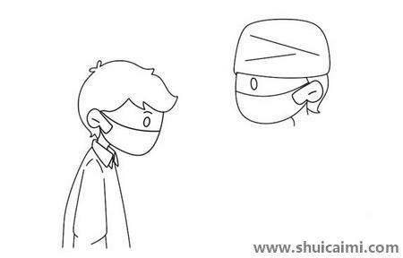 医生测体温儿童简笔画