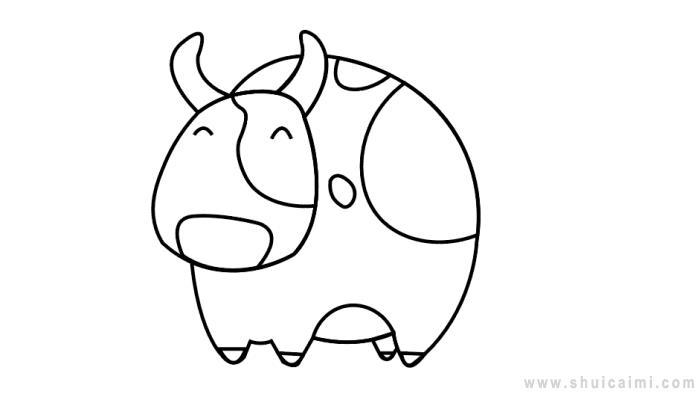 牧场里奶牛简笔画怎么画 牧场里奶牛简笔画顺序
