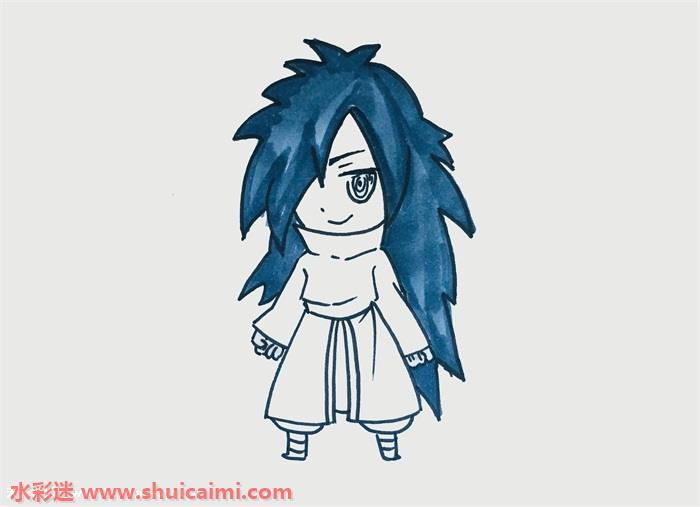 宇智波斑卡通动漫简笔画步骤图