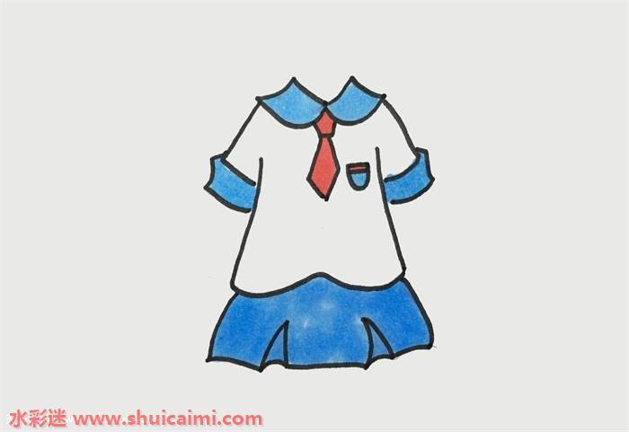 女生校服怎么画 女生校服简笔画简单彩色