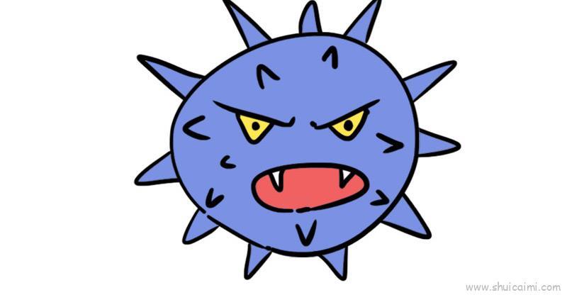 武汉病毒儿童画怎么画 武汉病毒简笔画简单