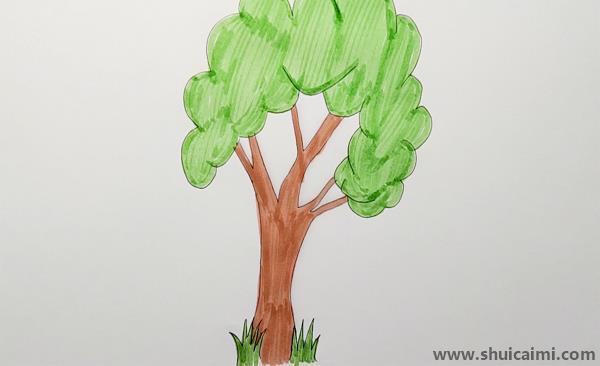 大树儿童画怎么画 彩色大树简笔画简单又好看