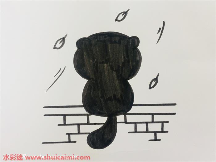 黑色猫咪怎么画 黑色猫咪简笔画简单彩色