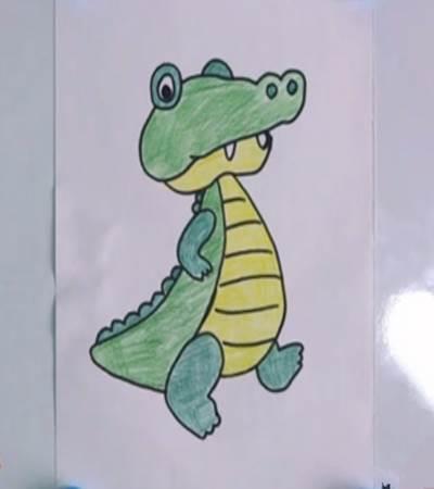 小鳄鱼简笔画 可爱的小鳄鱼简笔画
