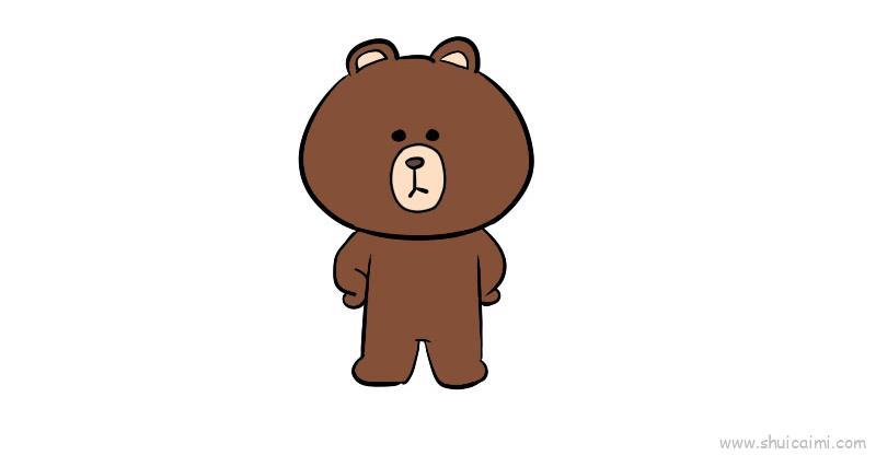 布朗熊儿童画怎么画 布朗熊简笔画步骤