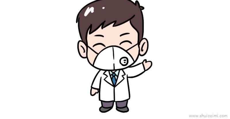 医护人员带口罩防护服儿童画怎么画 医护人员带口罩防护服简笔画图片大全
