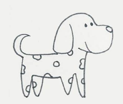 斑点狗简笔画 可爱斑点狗简笔画
