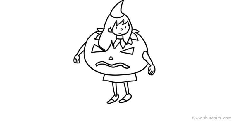 南瓜女孩儿童画怎么画 南瓜女孩简笔画顺序