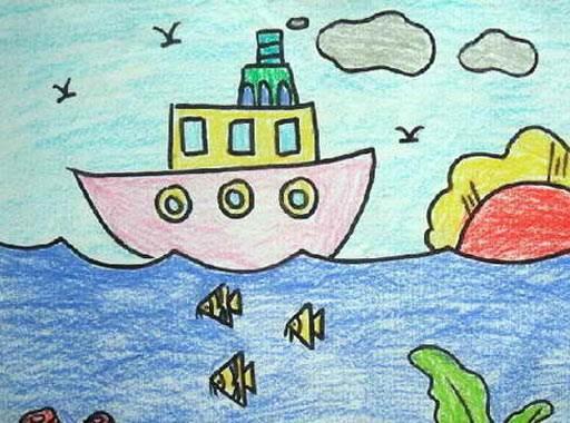 大海简笔画 大海简笔画图片彩色