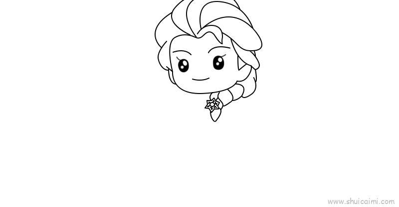 冰雪奇缘艾莎儿童画怎么画 冰雪奇缘艾莎简笔画步骤