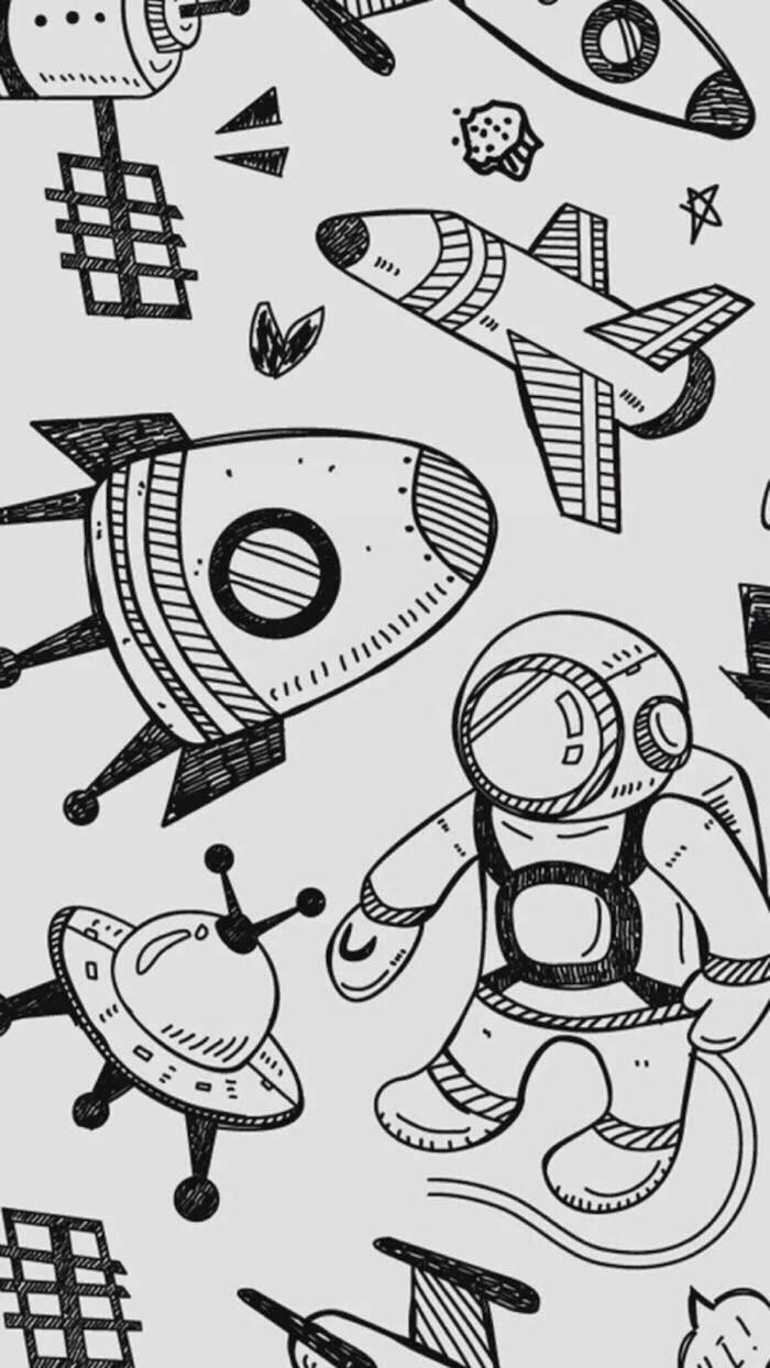 空间站简笔画 空间站简笔画涂色