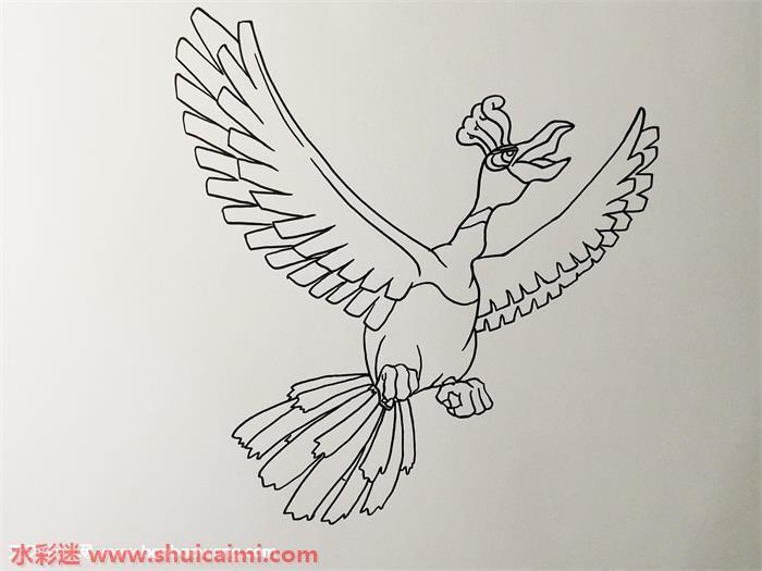 神奇宝贝凤王怎么画 神奇宝贝凤王简笔画图片大全