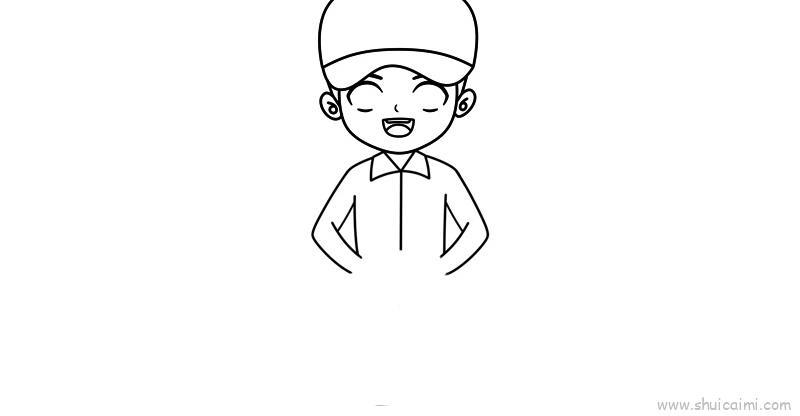 军人儿童画怎么画 军人简笔画步骤