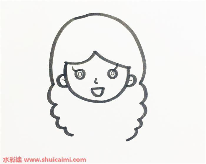 长发妈妈简笔画怎么画彩色