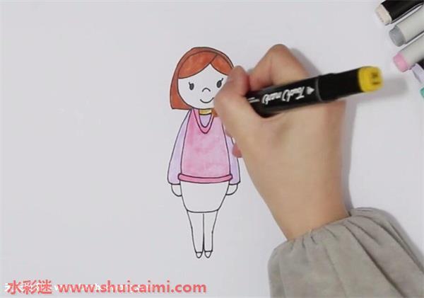 阿姨怎么画 阿姨简笔画步骤