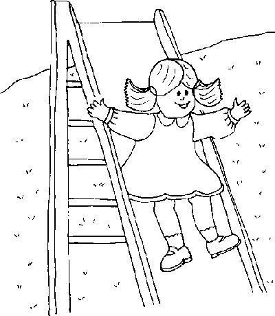 滑滑梯简笔画 滑滑梯简笔画儿童彩色