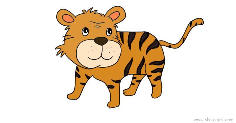 老虎儿童画怎么画 老虎简笔画简单