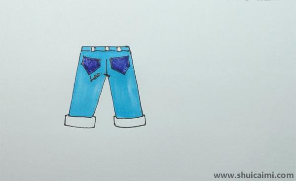 彩色牛仔裤儿童画怎么画 牛仔裤简笔画图片画法
