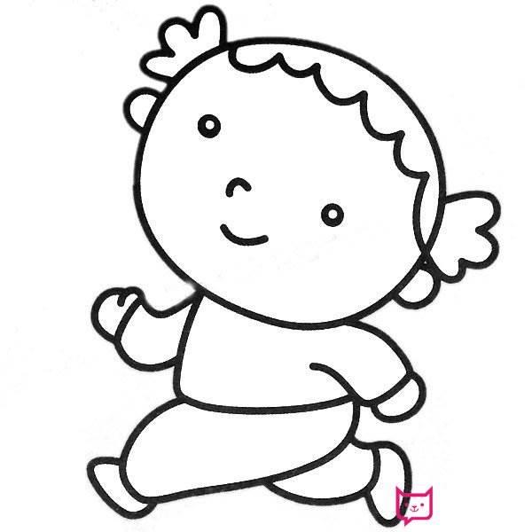 跑步的简笔画 跑步的简笔画男孩