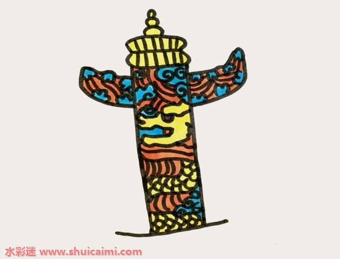 柱子怎么画 柱子简笔画简单彩色
