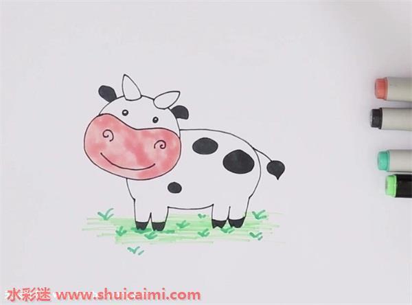 奶牛怎么画 奶牛简笔画彩色 - 简笔画大全 - 儿童简笔画图片大全