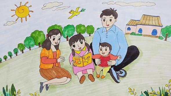 一家人简笔画 一家人简笔画三口人