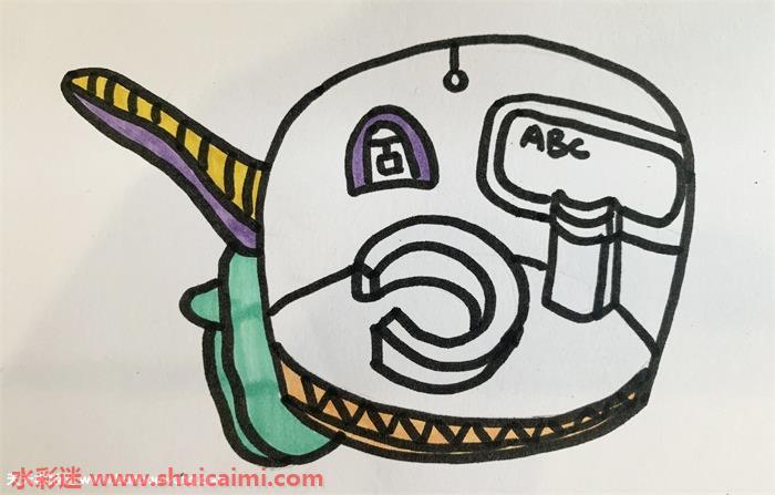 未来校园怎么画 未来校园简笔画图片带颜色