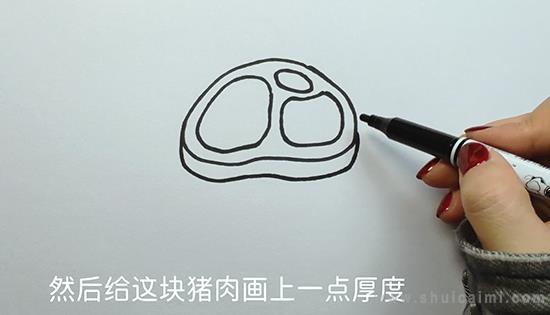 猪肉简笔画怎么画 猪肉简笔画图片大全