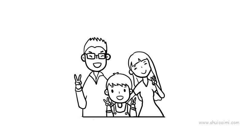 全家福照片儿童画怎么画 全家福照片简笔画简单