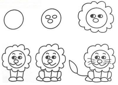 画狮子的简笔画 幼儿画狮子的简笔画