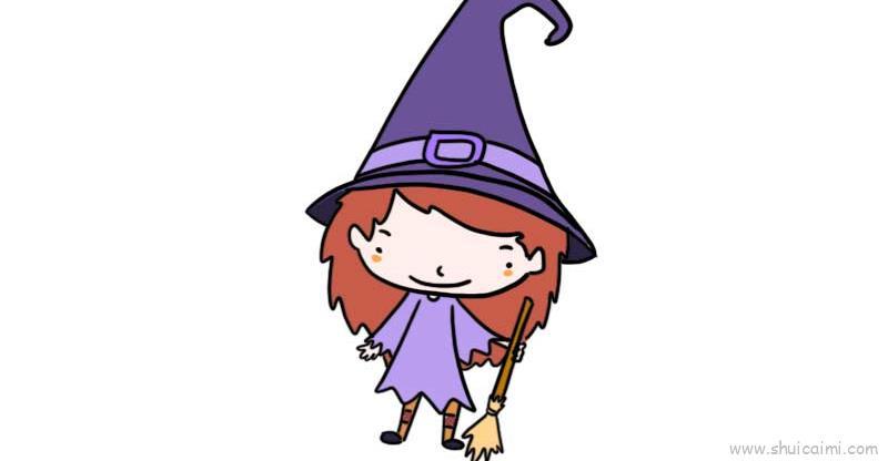 女巫儿童画怎么画 女巫简笔画步骤