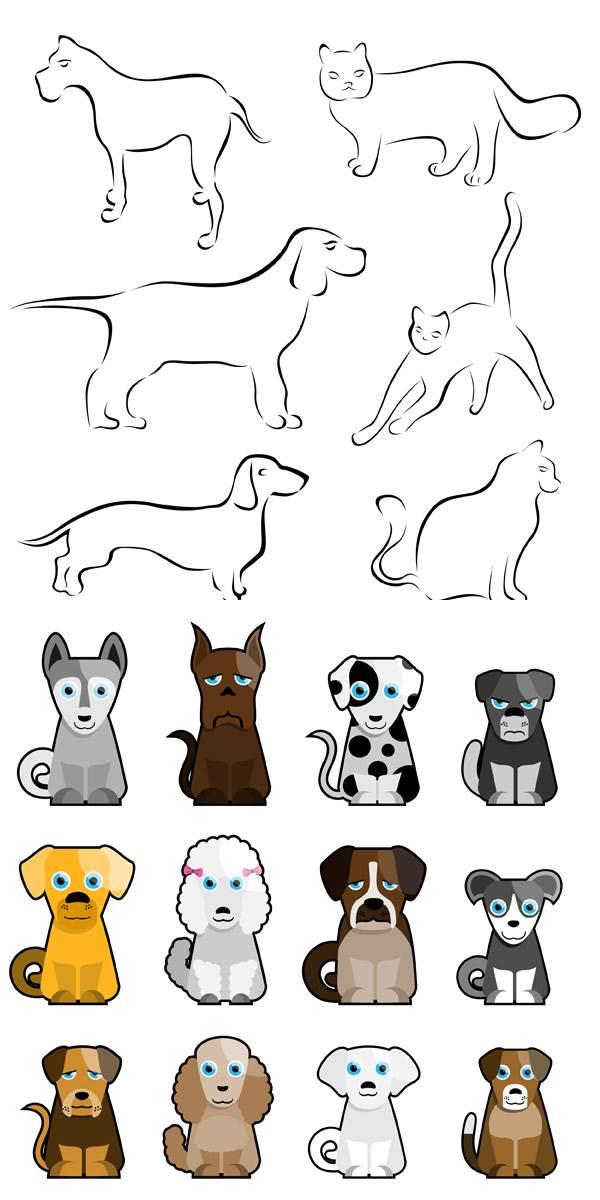 狗简笔画 狗简笔画简单可爱