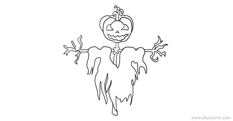 南瓜稻草人儿童画怎么画 南瓜稻草人简笔画简单又好看