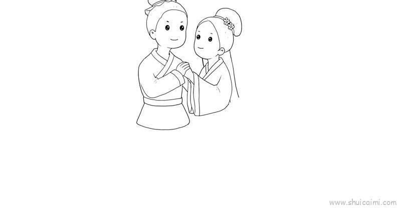 牛郎织女儿童画怎么画 牛郎织女简笔画好看