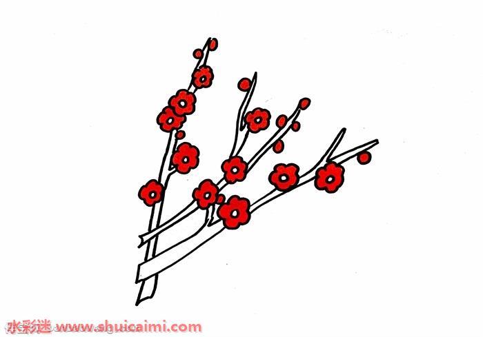 梅花怎么画 梅花简笔画简单彩色