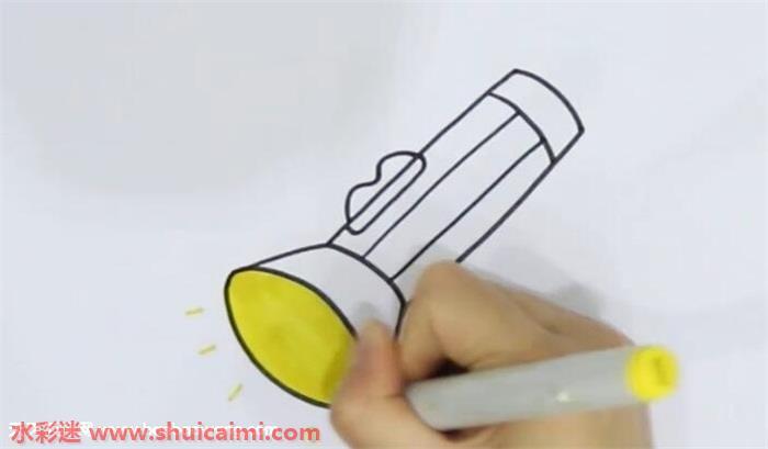 手电筒怎么画 手电筒简笔画图片带颜色