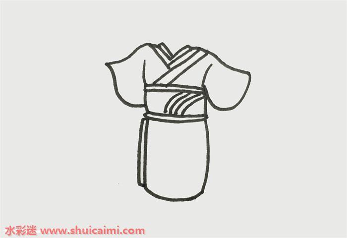 彩色和服简笔画怎么画