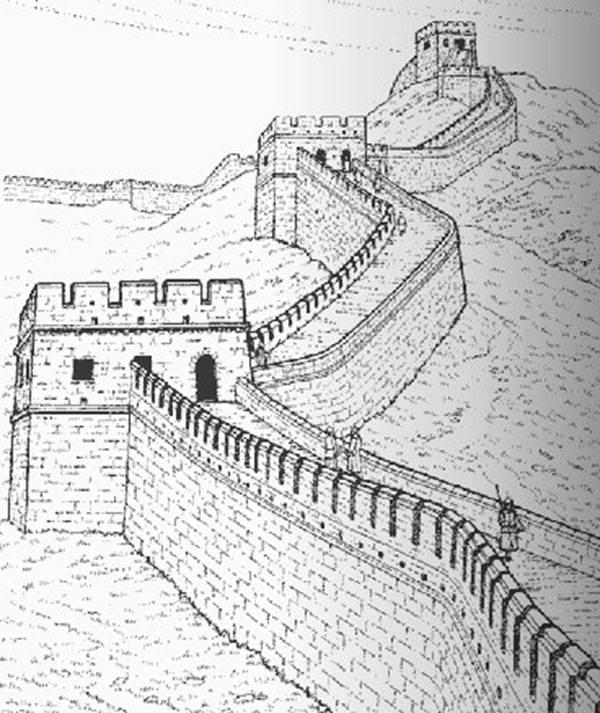 儿童简笔画长城 儿童简笔画长城彩色