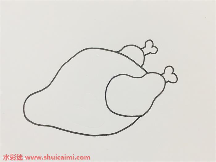 烤鸡怎么画 烤鸡简笔画步骤图
