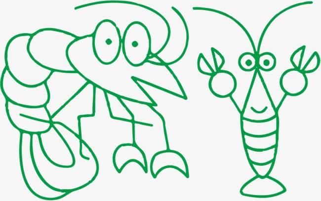 龙虾简笔画 龙虾简笔画彩色